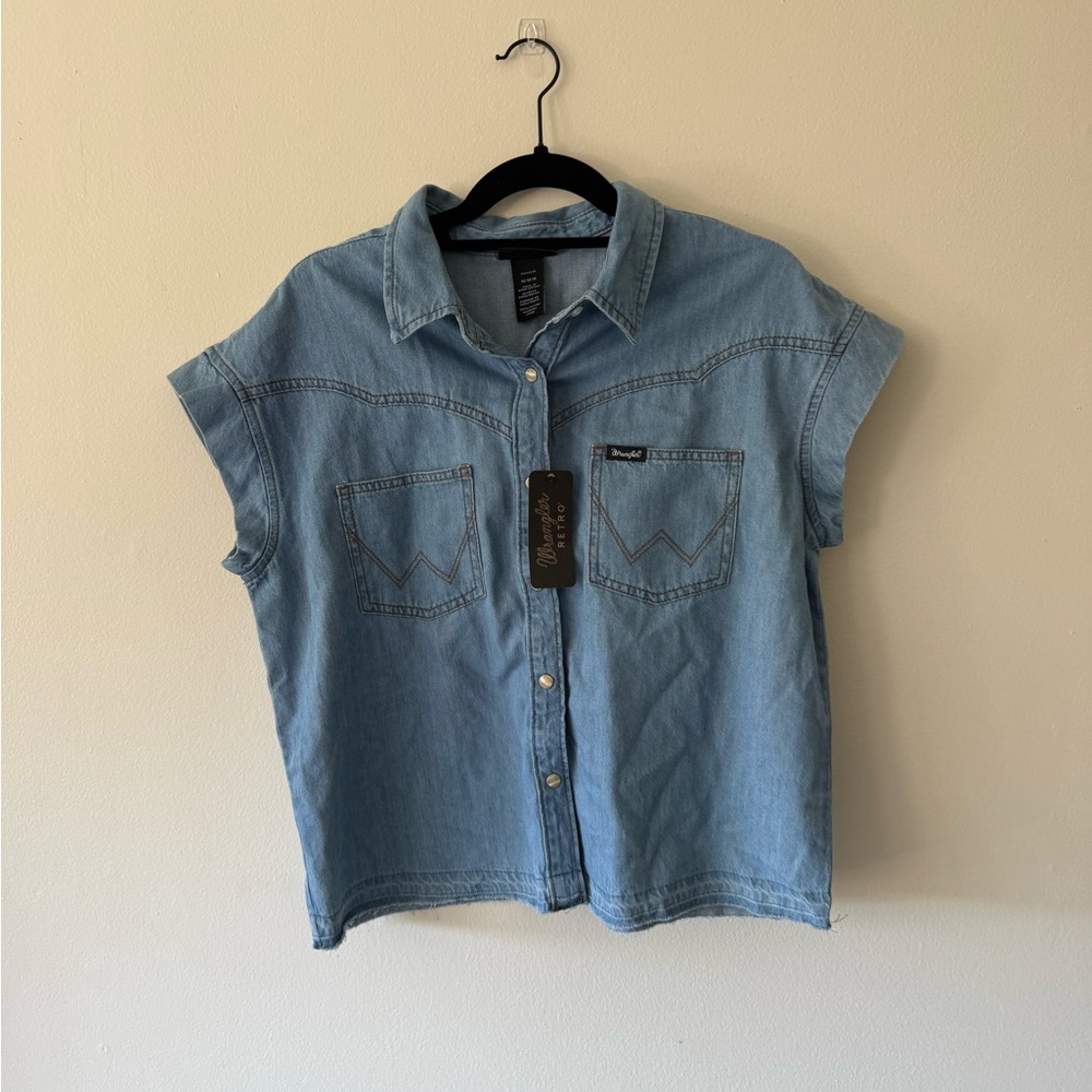 Wrangler Retro Short Sleeve Snap Denim Shirt